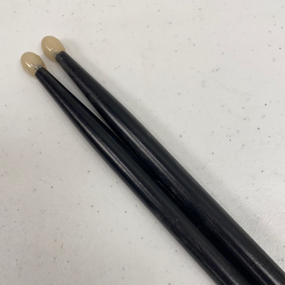 BLACK Pair of ROCK Nylon Tip New York Pro Color Drumsticks