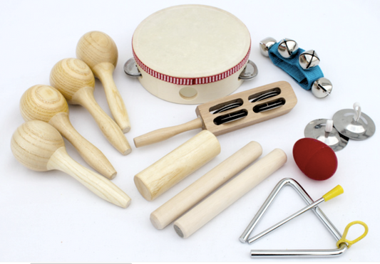 FM - Junior "FUN" Percussion Kit - 15 Rhythm Instruments with Carrying Case