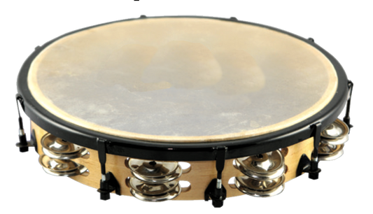 FM - 10 inch Tuneable Tambourine with Calf Skin Head